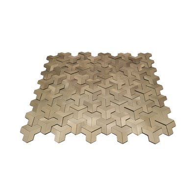 Selbstklebende Mosaikfliesen Metall | Trifold 3D Gold | 30,3×28 cm | Küche, Bad & WC