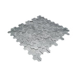 Selbstklebende Mosaikpaneele | Trifold 3D Silber | 30,3×28 cm | Metall