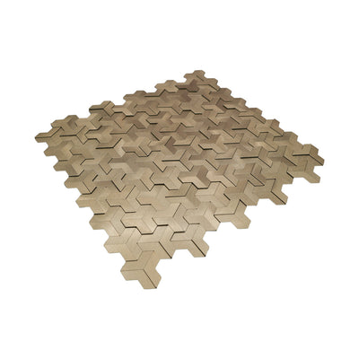 Selbstklebende Mosaikfliesen Metall | Trifold 3D Gold | 30,3×28 cm | Küche, Bad & WC