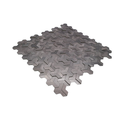 Selbstklebende Mosaikfliesen Metall | Trifold 3D Anthrazit | 30,3×28 cm | Küche, Bad & WC