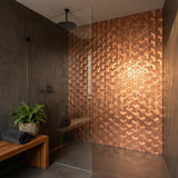 Selbstklebende Mosaikfliesen Metall | Trifold 3D Kupfer | 30,3×28 cm | Küche, Bad & WC