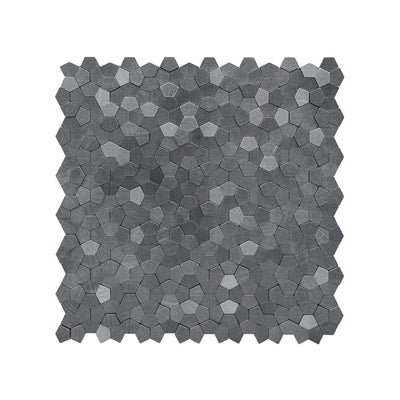 Selbstklebende Mosaikfliesen Metall | Pentagon 3D Anthrazit | 28,2×28,2 cm | Küche, Bad & WC