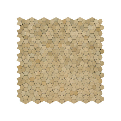 Selbstklebende Mosaikfliesen Metall | Pentagon 3D Champagner | 28,2×28,2 cm | Küche, Bad & WC