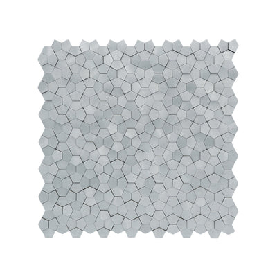 Selbstklebende Mosaikfliesen Metall | Pentagon 3D Silber | 28,2×28,2 cm | Küche, Bad & WC