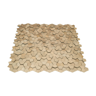 Selbstklebende Mosaikfliesen Metall | Pentagon 3D Champagner | 28,2×28,2 cm | Küche, Bad & WC