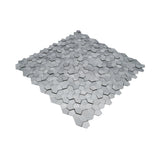 Selbstklebende Mosaikfliesen Metall | Pentagon 3D Silber | 28,2×28,2 cm | Küche, Bad & WC