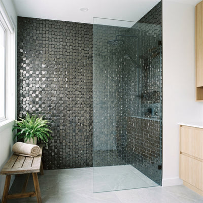 Selbstklebende Mosaikfliesen Metall | Pentagon 3D Anthrazit | 28,2×28,2 cm | Küche, Bad & WC