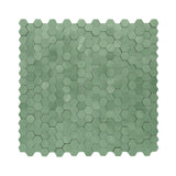 Selbstklebende Mosaikpaneele | Mini Hexagon 3D Pastellgrün | 29,8×30,7 cm | Metall