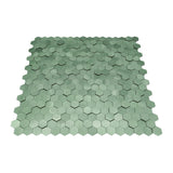 Selbstklebende Mosaikpaneele | Mini Hexagon 3D Pastellgrün | 29,8×30,7 cm | Metall