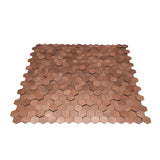 Selbstklebende Mosaikpaneele | Mini Hexagon 3D Kupfer | 29,8×30,7 cm | Metall