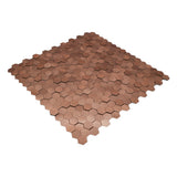 Selbstklebende Mosaikpaneele | Mini Hexagon 3D Kupfer | 29,8×30,7 cm | Metall