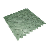 Selbstklebende Mosaikpaneele | Mini Hexagon 3D Pastellgrün | 29,8×30,7 cm | Metall