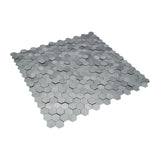 Selbstklebende Mosaikpaneele | Mini Hexagon 3D Grau | 29,8×30,7 cm | Metall