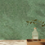 Selbstklebende Mosaikpaneele | Mini Hexagon 3D Pastellgrün | 29,8×30,7 cm | Metall