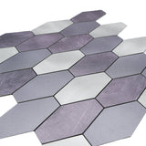 Selbstklebende Mosaikfliesen Metall | Picket Mauve | 30×30 cm | Küche, Bad & WC