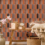 Selbstklebende Mosaikpaneele | Picket Braun | 28,2×27,3 cm | Metall