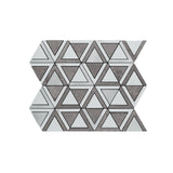 Selbstklebende Mosaikpaneele | Dreieck Grau | 28,7×33,1 cm | Metall