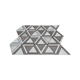 Selbstklebende Mosaikpaneele | Dreieck Grau | 28,7×33,1 cm | Metall