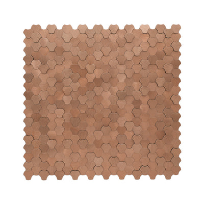 Selbstklebende Mosaikfliesen Metall | Dreipass 3D Kupfer | 30,5×29,6 cm | Küche, Bad & WC
