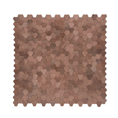 Selbstklebende Mosaikfliesen Metall | Dreipass 3D Bronze | 30,5×29,6 cm | Küche, Bad & WC