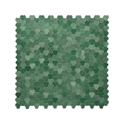 Selbstklebende Mosaikfliesen Metall | Dreipass 3D Dunkelgrün | 30,5×29,6 cm | Küche, Bad & WC