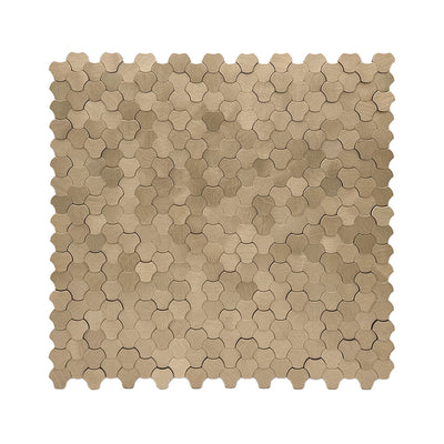 Selbstklebende Mosaikfliesen Metall | Dreipass 3D Champagner | 30,5×29,6 cm | Küche, Bad & WC