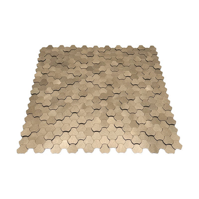 Selbstklebende Mosaikfliesen Metall | Dreipass 3D Champagner | 30,5×29,6 cm | Küche, Bad & WC