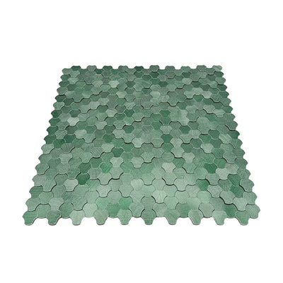 Selbstklebende Mosaikfliesen Metall | Dreipass 3D Dunkelgrün | 30,5×29,6 cm | Küche, Bad & WC