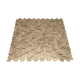 Selbstklebende Mosaikfliesen Metall | Dreipass 3D Champagner | 30,5×29,6 cm | Küche, Bad & WC
