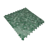 Selbstklebende Mosaikpaneele | Dreipass 3D Dunkelgrün | 30,5×29,6 cm | Metall