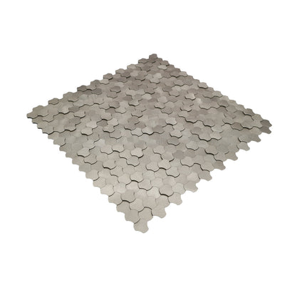 Selbstklebende Mosaikfliesen Metall | Dreipass 3D Silber | 30,5×29,6 cm | Küche, Bad & WC