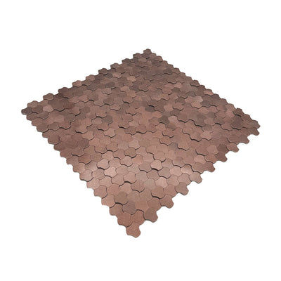 Selbstklebende Mosaikfliesen Metall | Dreipass 3D Bronze | 30,5×29,6 cm | Küche, Bad & WC