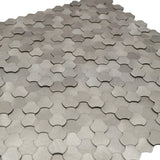 Selbstklebende Mosaikpaneele | Dreipass 3D Silber | 30,5×29,6 cm | Metall