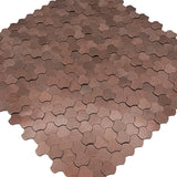 Selbstklebende Mosaikpaneele | Dreipass 3D Kupfer | 30,5×29,6 cm | Metall