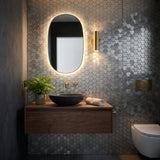 Selbstklebende Mosaikfliesen Metall | Dreipass 3D Silber | 30,5×29,6 cm | Küche, Bad & WC