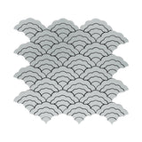 Selbstklebende Mosaikpaneele | Fächer Silber | 26,8×28,1 cm | Metall