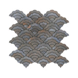 Selbstklebende Mosaikpaneele | Fächer Anthrazit | 26,8×28,1 cm | Metall