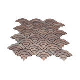 Selbstklebende Mosaikfliesen Metall | Fächer Mauve | 26,8×28,1 cm | Küche, Bad & WC