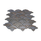 Selbstklebende Mosaikpaneele | Fächer Anthrazit | 26,8×28,1 cm | Metall