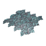 Selbstklebende Mosaikpaneele | Fächer Patina Kupfer | 26,8×28,1 cm | Metall