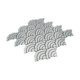 Selbstklebende Mosaikpaneele | Fächer Silber | 26,8×28,1 cm | Metall