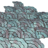 Selbstklebende Mosaikpaneele | Fächer Patina Kupfer | 26,8×28,1 cm | Metall