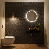 Selbstklebende Mosaikfliesen Metall | Fächer Anthrazit | 26,8×28,1 cm | Küche, Bad & WC