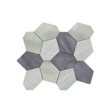 Selbstklebende Mosaikpaneele | Polygon Grau | 30×26,2 cm | Metall