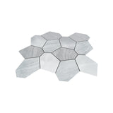 Selbstklebende Mosaikpaneele | Polygon Silber | 30×26,2 cm | Metall