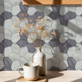 Selbstklebende Mosaikpaneele | Polygon Grau | 30×26,2 cm | Metall