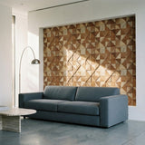 Holz Wandverkleidung Merbau Mosaik-Look 3D | 30×30 cm