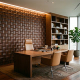 Holz Wandverkleidung Merbau XL Mosaik-Look 3D | 30×60 cm