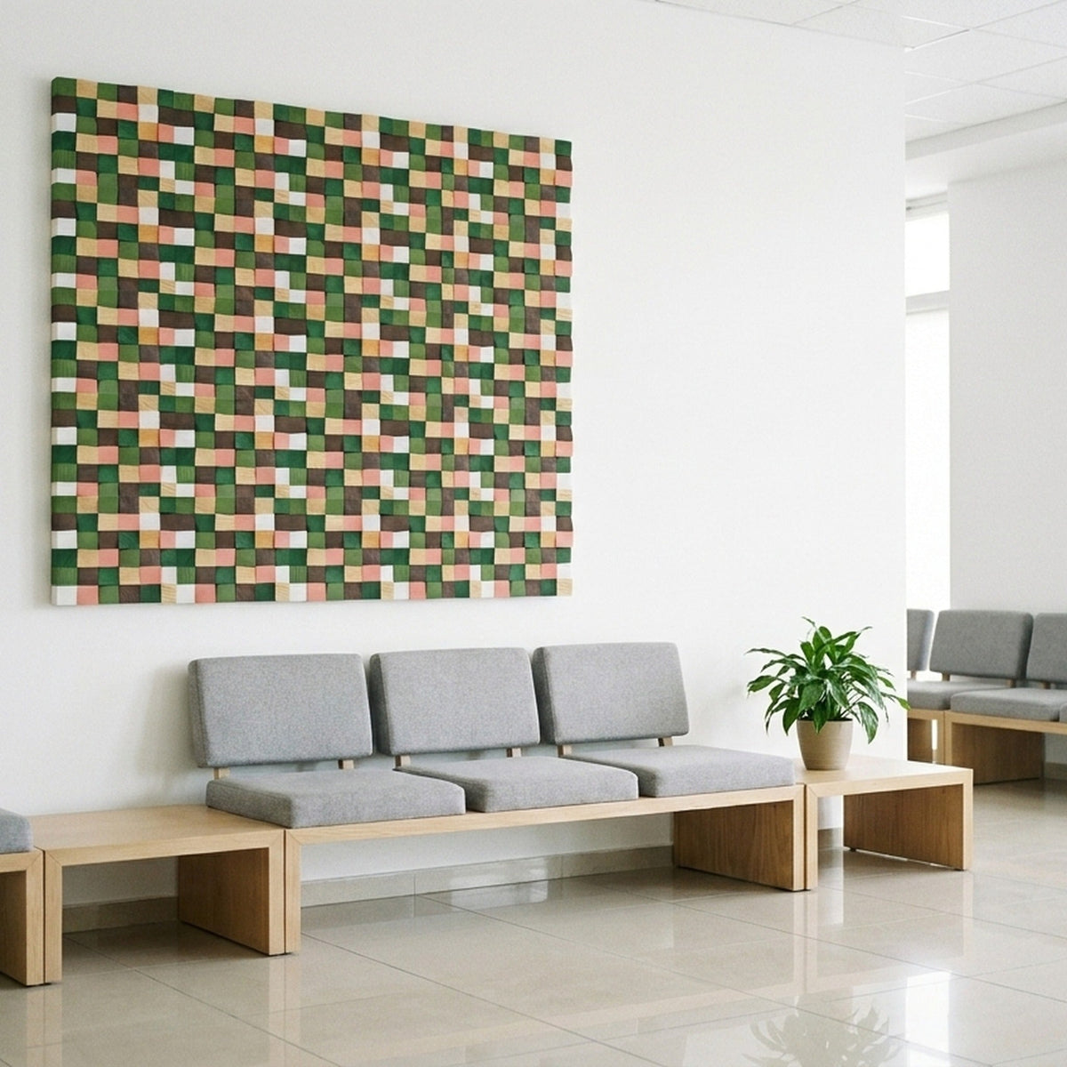 Holz Wandverkleidung Rich Pine Mosaik-Look 3D | 30×30 cm