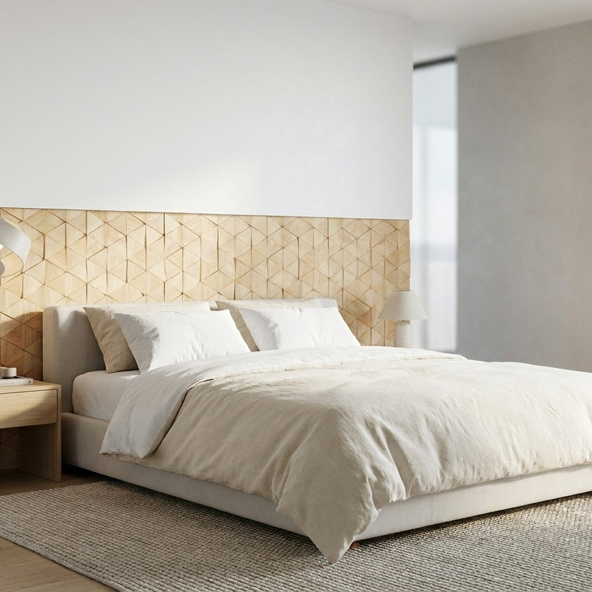 Holz Wandverkleidung Rubberwood Compact Mosaik-Look 3D | 28×30 cm